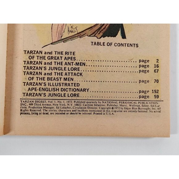 Digest Comics Edgar Rice Burroughs Presents Tarzan 1972 No. 1 - Picture 3 of 4